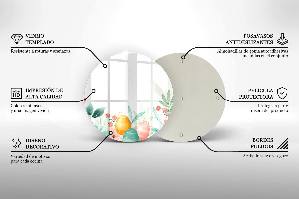 Üveg vágódeszka húsvéti tojás