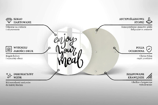 Üveg vágódeszka Enjoy your meal