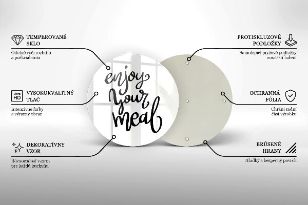 Üveg vágódeszka Enjoy your meal
