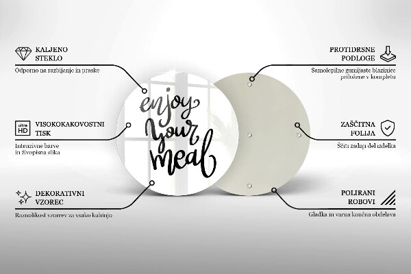 Üveg vágódeszka Enjoy your meal