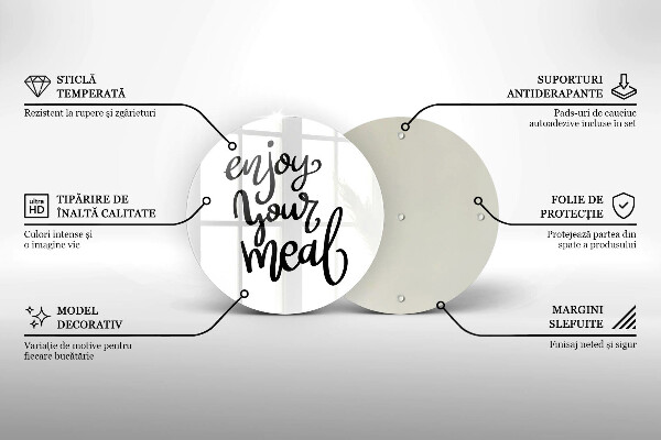 Üveg vágódeszka Enjoy your meal