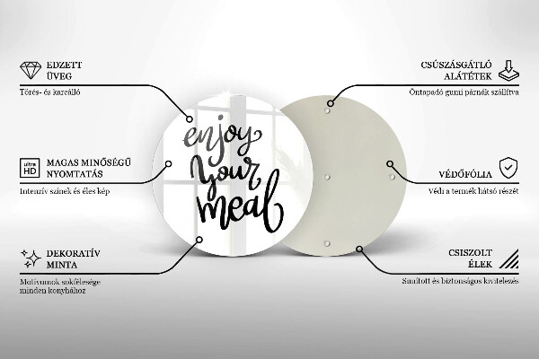 Üveg vágódeszka Enjoy your meal