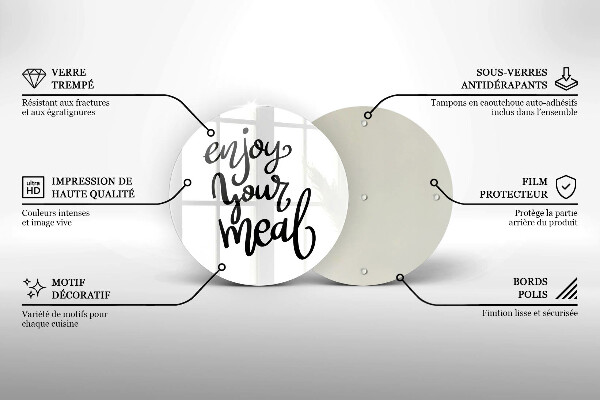 Üveg vágódeszka Enjoy your meal