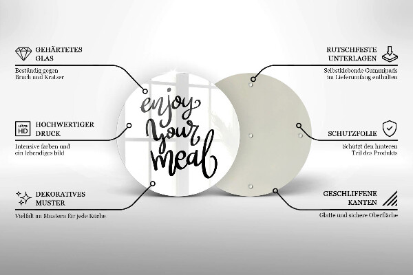 Üveg vágódeszka Enjoy your meal