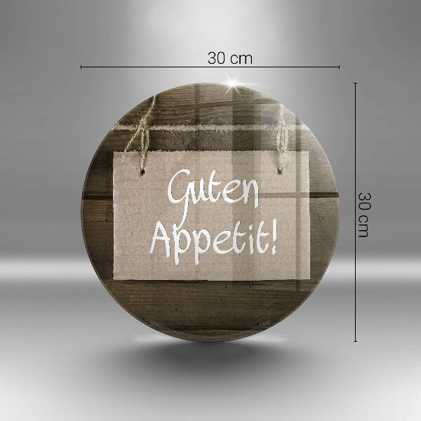 Üveg vágódeszka Guten Apetit felirat a táblákon