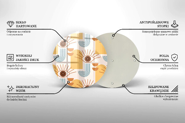 Üveg vágódeszka Boho szem minta