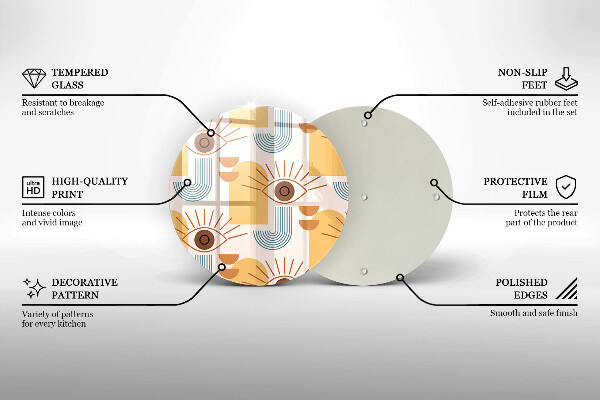 Üveg vágódeszka Boho szem minta