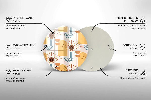 Üveg vágódeszka Boho szem minta