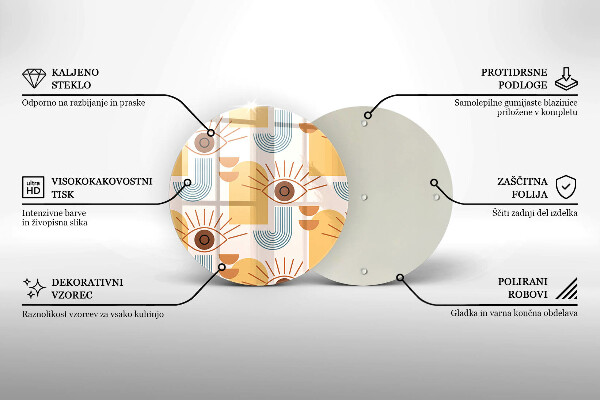 Üveg vágódeszka Boho szem minta