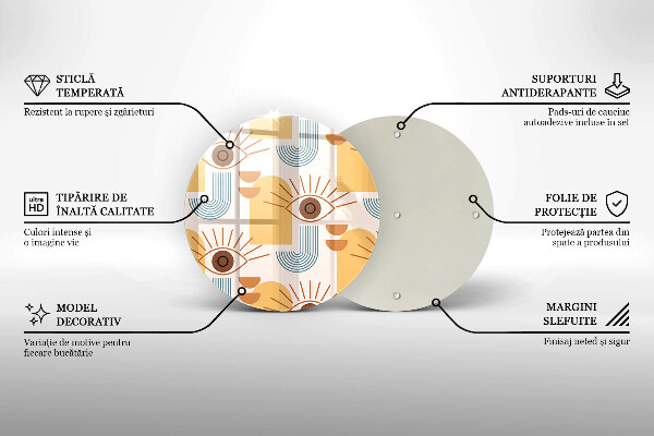 Üveg vágódeszka Boho szem minta