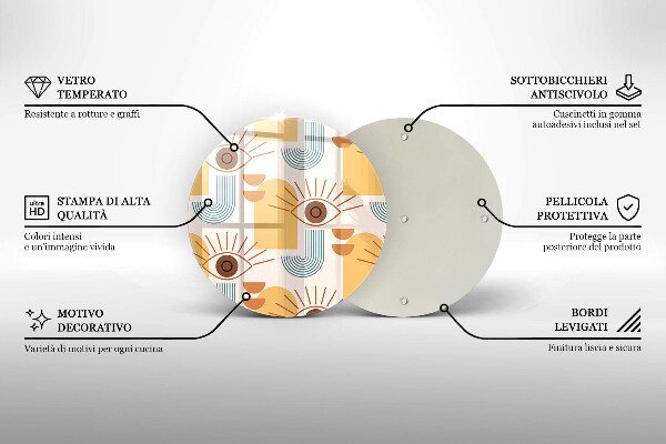 Üveg vágódeszka Boho szem minta