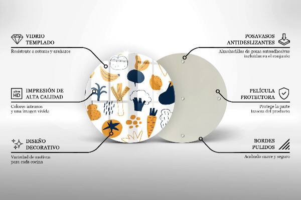 Üveg vágódeszka Élelmiszer illusztráció