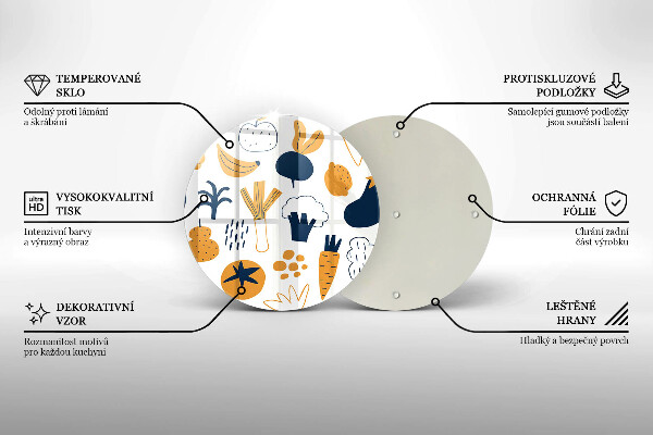 Üveg vágódeszka Élelmiszer illusztráció