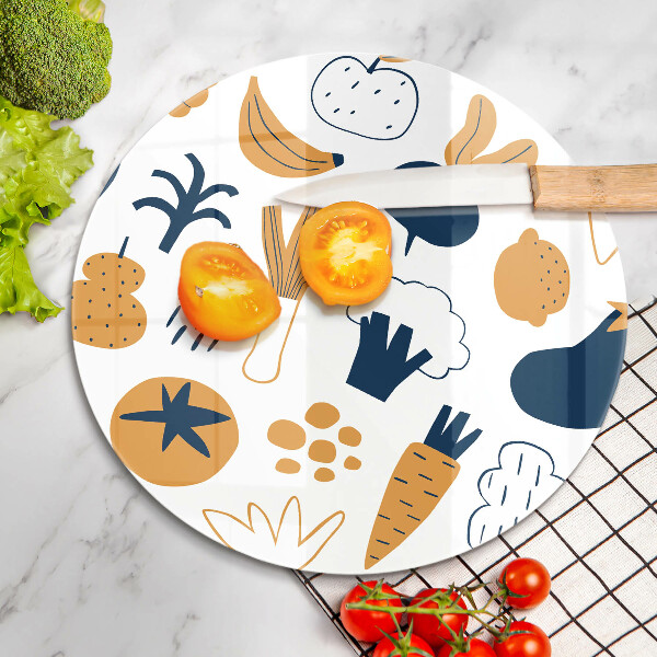 Üveg vágódeszka Élelmiszer illusztráció