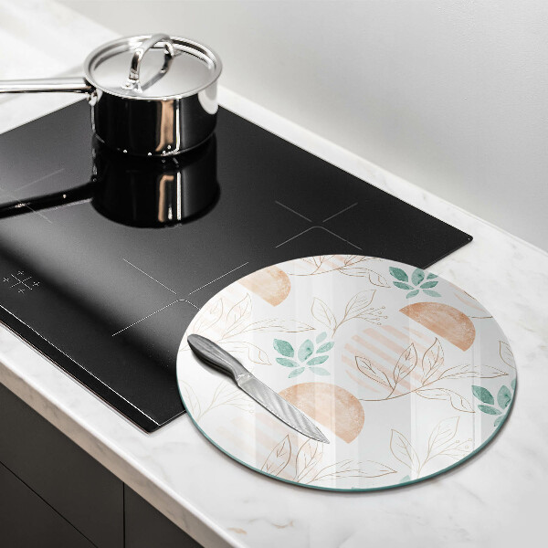 Üveg vágódeszka Boho levelek minta