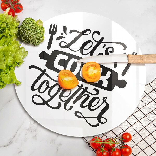 Üveg vágódeszka Let's cook together
