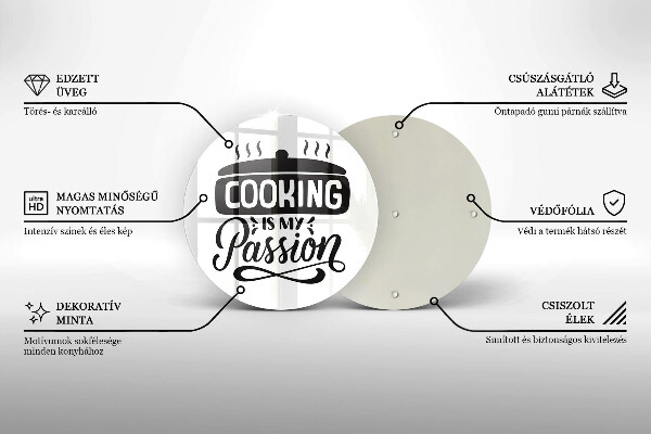 Üveg vágódeszka A főzés a szenvedélyem