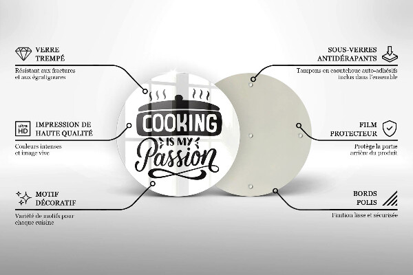 Üveg vágódeszka A főzés a szenvedélyem