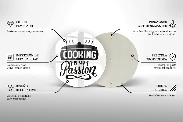 Üveg vágódeszka A főzés a szenvedélyem