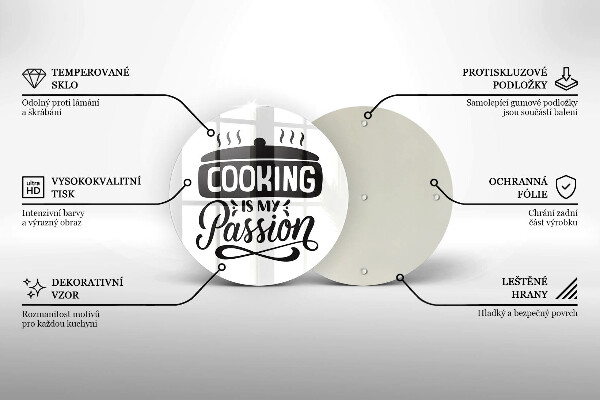 Üveg vágódeszka A főzés a szenvedélyem