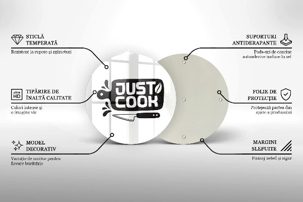 Üveg vágódeszka Just cook