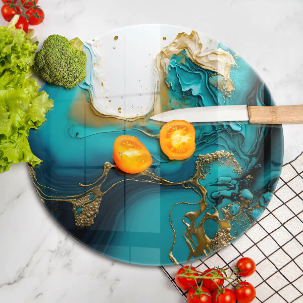 Üveg vágódeszka Türkiz absztrakció