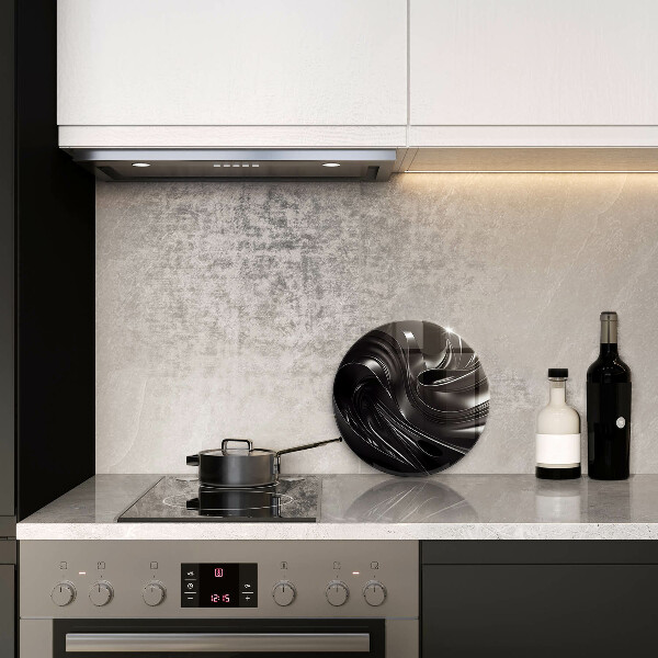 Üveg vágódeszka Absztrakt fekete massza