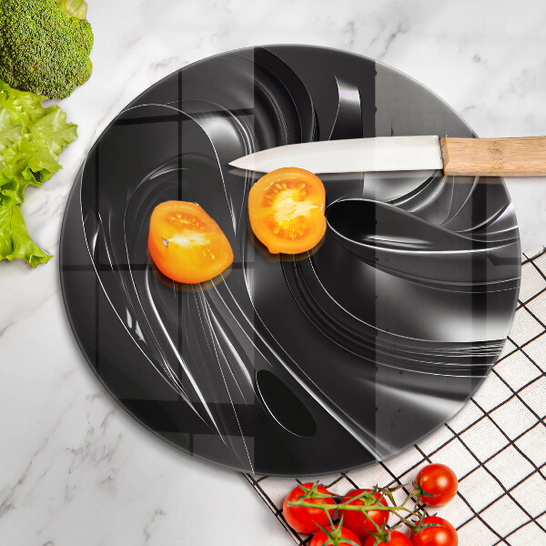 Üveg vágódeszka Absztrakt fekete massza