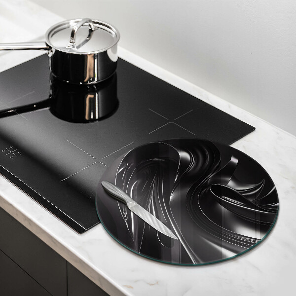 Üveg vágódeszka Absztrakt fekete massza
