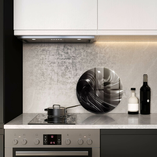 Üveg vágódeszka Absztrakt fekete massza