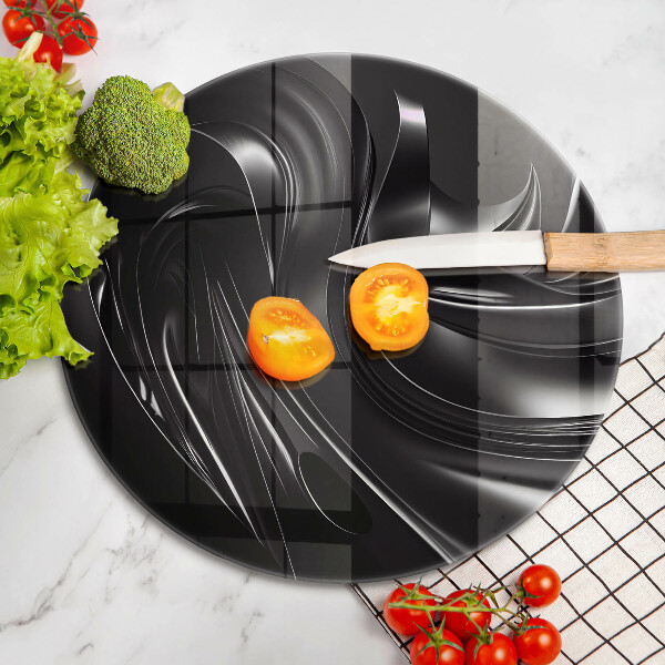 Üveg vágódeszka Absztrakt fekete massza