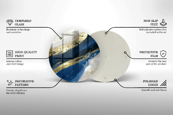 Üveg vágódeszka Textúra arannyal