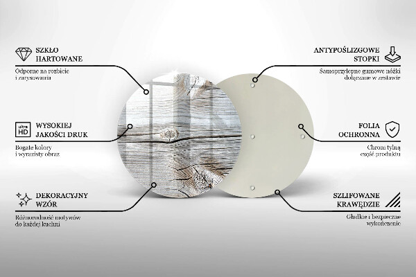Üveg vágódeszka Világos fa szerkezet