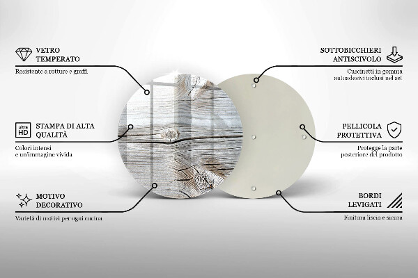 Üveg vágódeszka Világos fa szerkezet