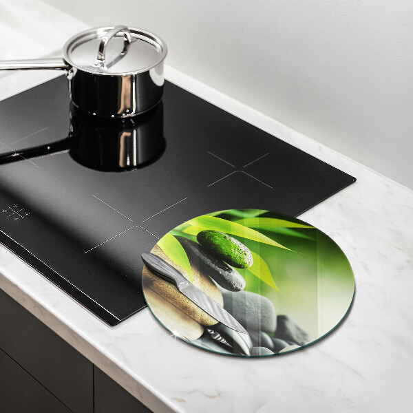 Üveg vágódeszka Zen bambusz kövek