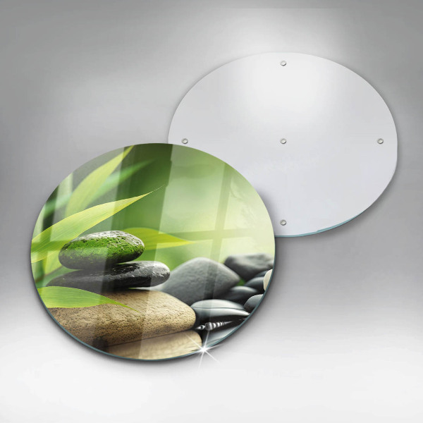 Üveg vágódeszka Zen bambusz kövek