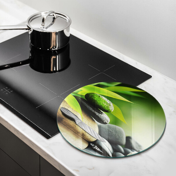 Üveg vágódeszka Zen bambusz kövek