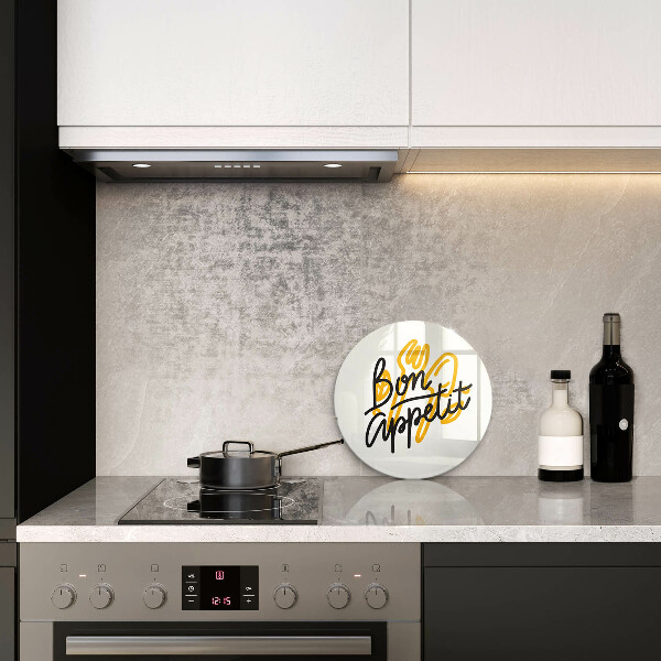 Üveg vágódeszka Bon Appetit felirat