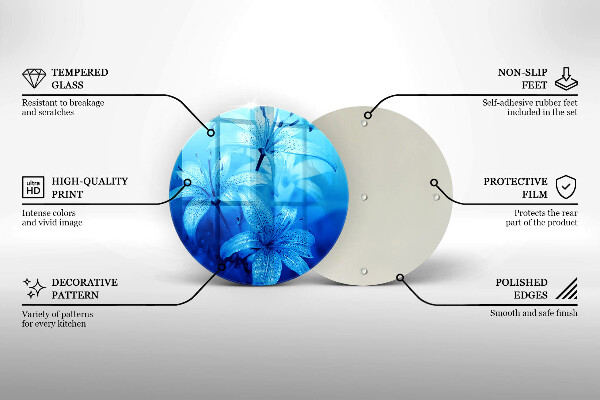 Üveg vágódeszka Kék virágok
