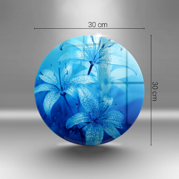 Üveg vágódeszka Kék virágok