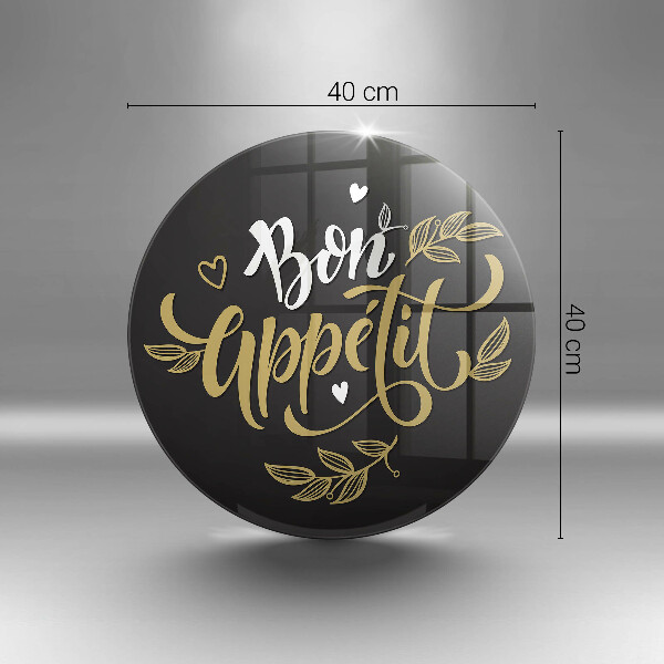Üveg vágódeszka Bon Appetit felirat