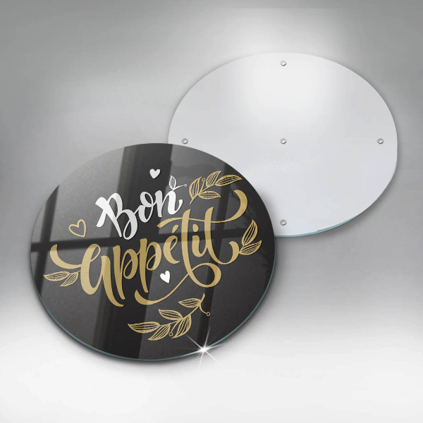 Üveg vágódeszka Bon Appetit felirat