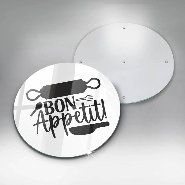 Üveg vágódeszka Bon Appetit felirat