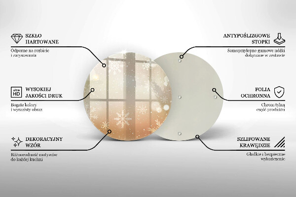 Üveg vágódeszka Hópelyhek