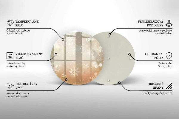 Üveg vágódeszka Hópelyhek