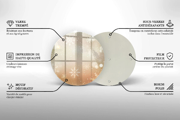 Üveg vágódeszka Hópelyhek