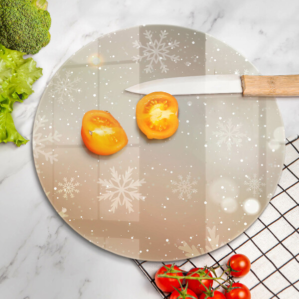 Üveg vágódeszka Hópelyhek