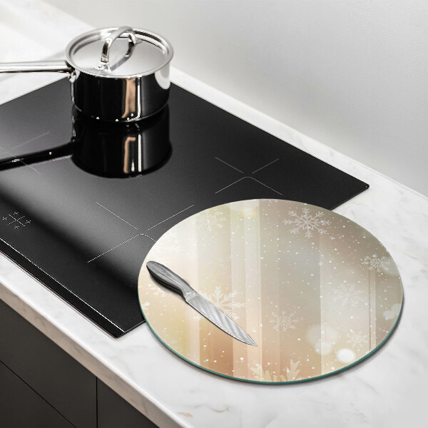 Üveg vágódeszka Hópelyhek
