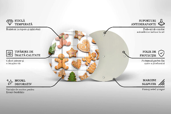 Üveg vágódeszka Karácsonyi mézeskalács