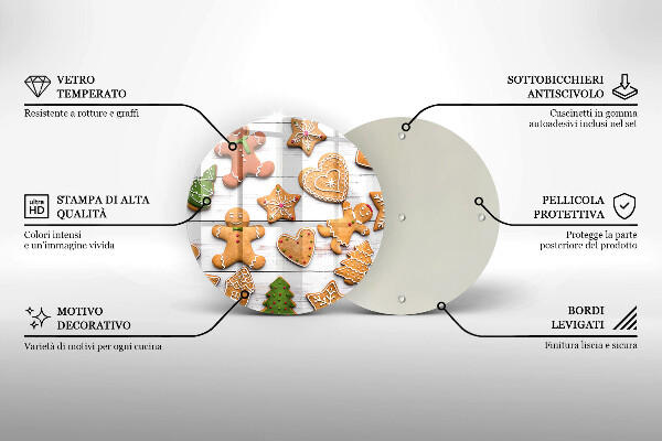Üveg vágódeszka Karácsonyi mézeskalács
